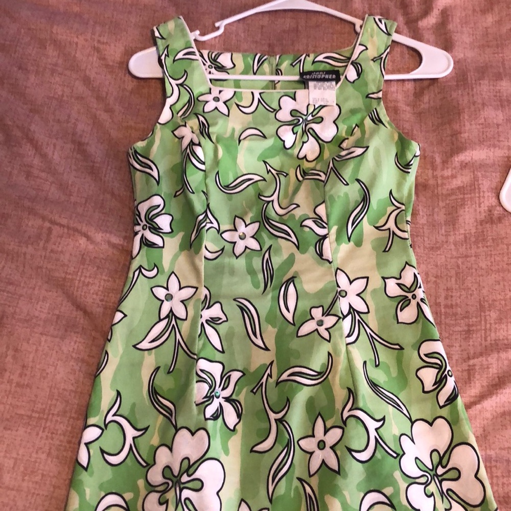 Vintage green floral dress
